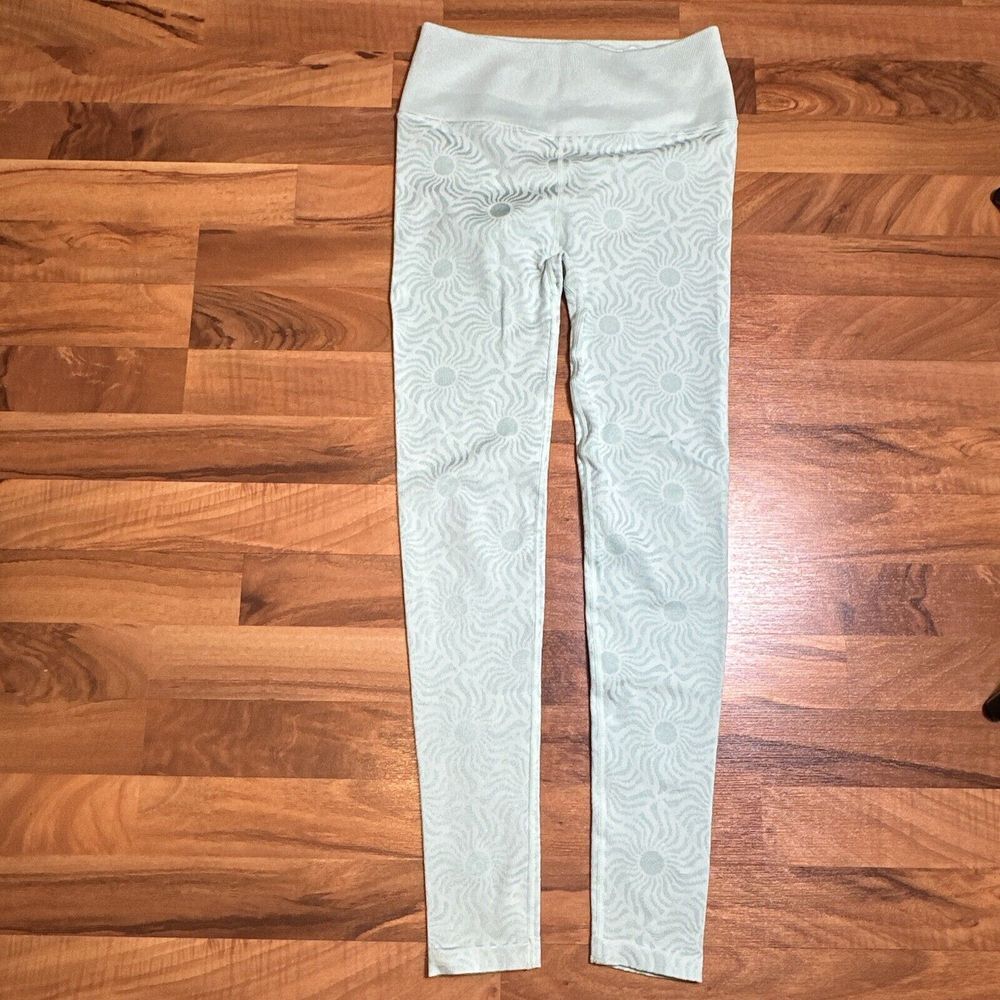 Spiritual Gangster Love Sculpt‎ Ada Hw Legging 7/8 Size Large Aqua Sun Bursts